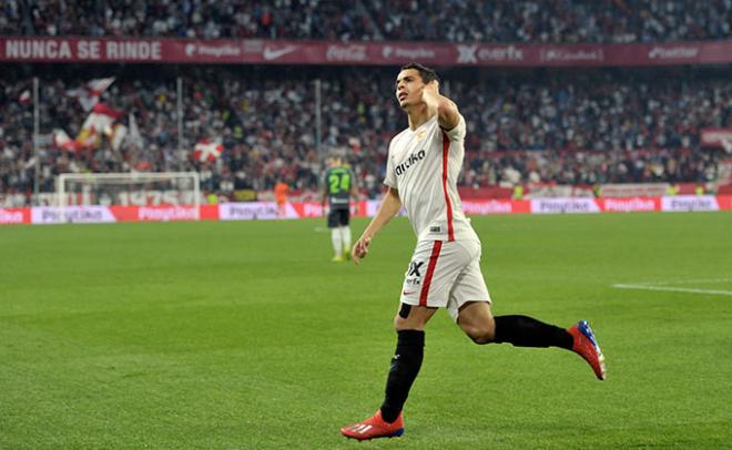 Ben Yedder celebra un gol ante la Real Sociedad (Foto: Kiko Hurtado).