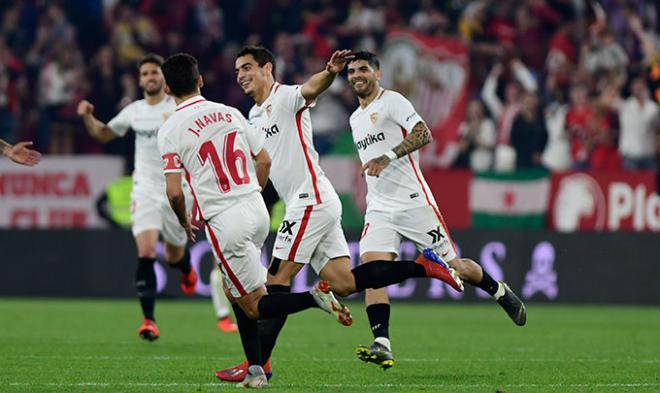 Ben Yedder 'voló' ante la Real Sociedad. (Foto: Kiko Hurtado).