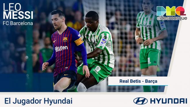 Messi, jugador Hyundai Genius de la jornada 28.