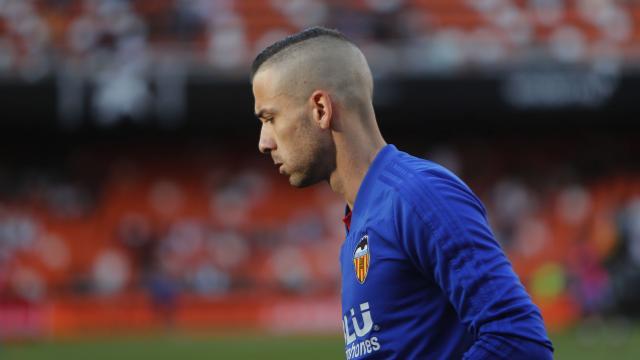 Jaume Doménech durante el calentamiento (Foto: LaLiga).