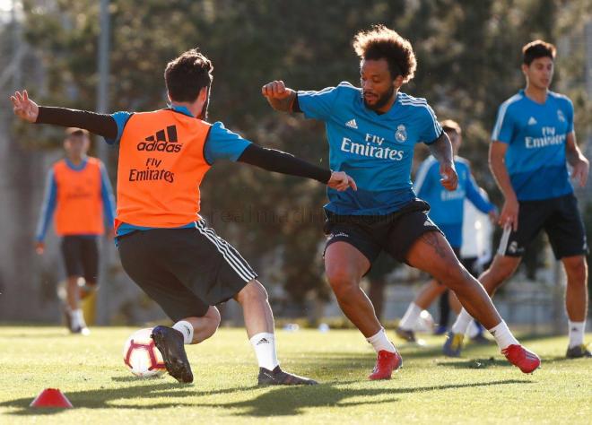 Marcelo e Isco, durante un entrenamiento esta temporada (Foto: RMCF).