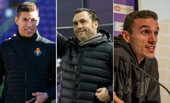 Rubén Alcaraz, Sergio González y Jordi Masip, en diferentes momentos de esa temporada (Fotos: RealValladolid).