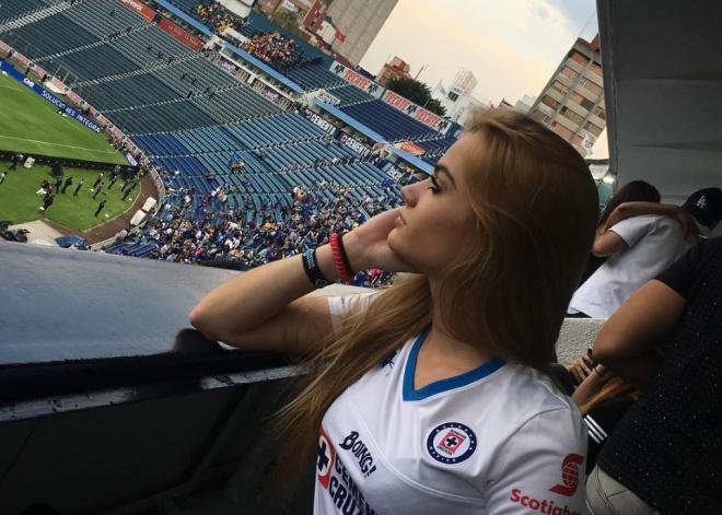 Nadia Jémez, durante un partido de Cruz Azul.
