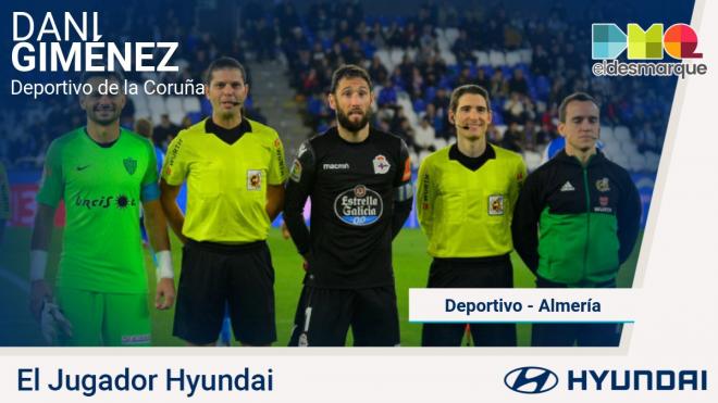 Dani Giménez, Jugador Hyundai del Dépor-Almería.