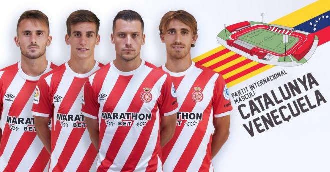 Los cuatro jugadores del Girona convocados para el Catalunya-Venezuela (Foto: Girona FC).