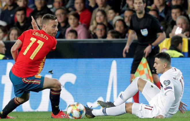 Canales, en su debut con España.