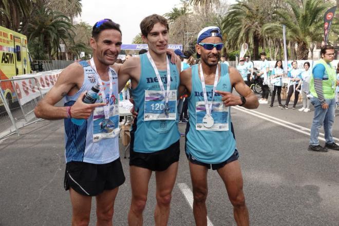 Los tres ganadores de la prueba (Foto: Ayuntamiento de Málaga).