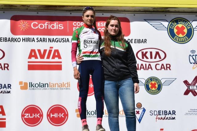 Nicole D’Agostin (Bizkaia-Durango) en el podio de Eibar.