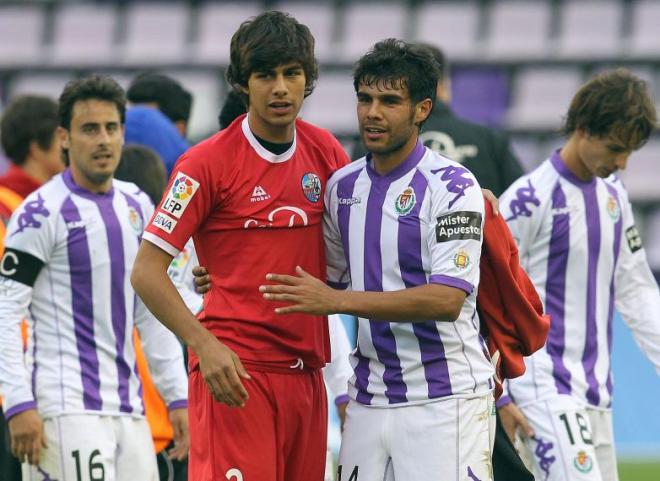 Jorge Alonso, junto a su hermano José Ángel, en un Real Valladolid-UD Salamanca.