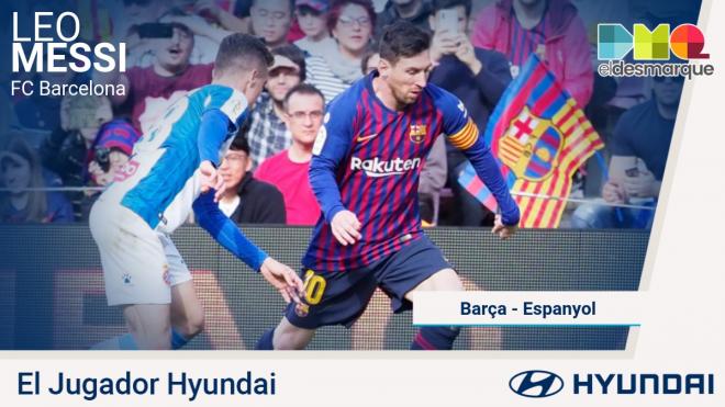 Messi, Jugador Hyundai del partido.