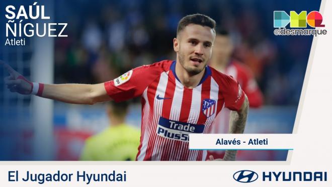 Saúl Ñíguez, jugador Hyundai del Alavés-Atlético de Madrid.