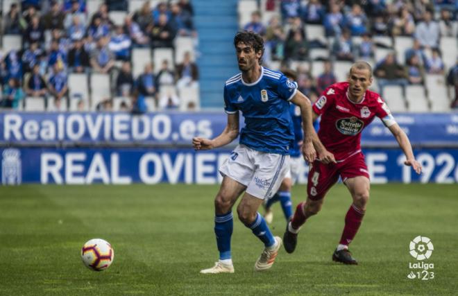 Álex Bergantiños, en el Real Oviedo-Dépor (Foto: LaLiga).