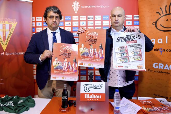 Fernando Losada y Víctor Sánchez en la presentación de Sporting Solidario 2019 (Foto: Luis Manso).