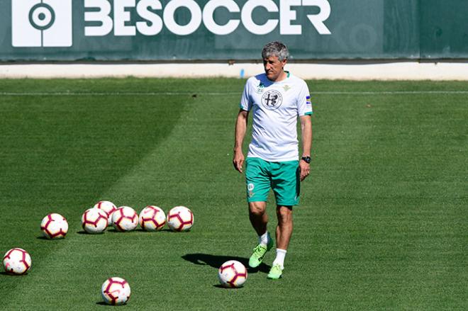 Quique Setién, en la previa del partido ante la Real Sociedad (Foto: Kiko Hurtado).