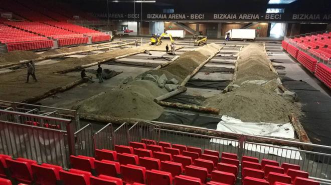 El Bizkaia Arena del BEC se va transformando para la última prueba del mundial de Superenduro 2019.