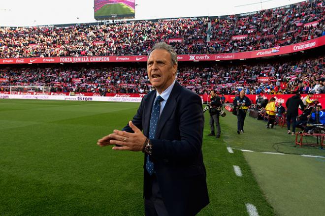 Joaquín Caparrós, en el Sevilla-Alavés de la pasada temporada (Foto: Kiko Hurtado).