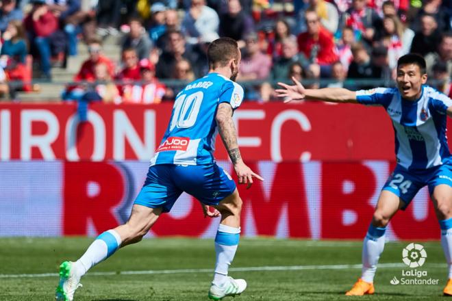 Sergi Darder celebra el primer gol ante el Girona
