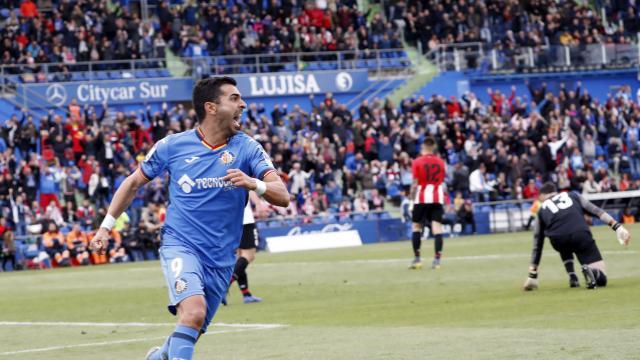 Ángel celebra el gol que dio la victoria al Getafe ante el Athletic Club. (Foto: LaLiga).
