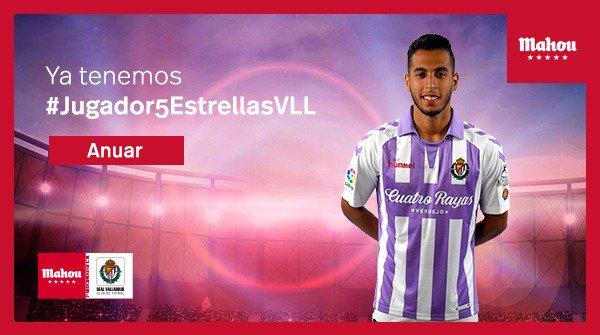 Anuar, mejor jugador del Real Valladolid en marzo (Foto: Fútbol Mahou).