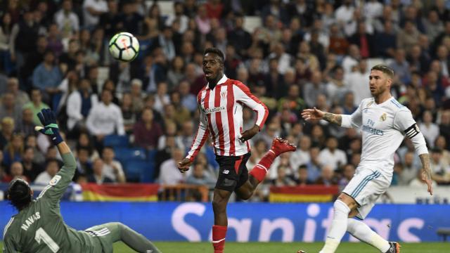 Iñaki Williams en la acción de su gol en el Bernabéu (Foto: LaLiga)