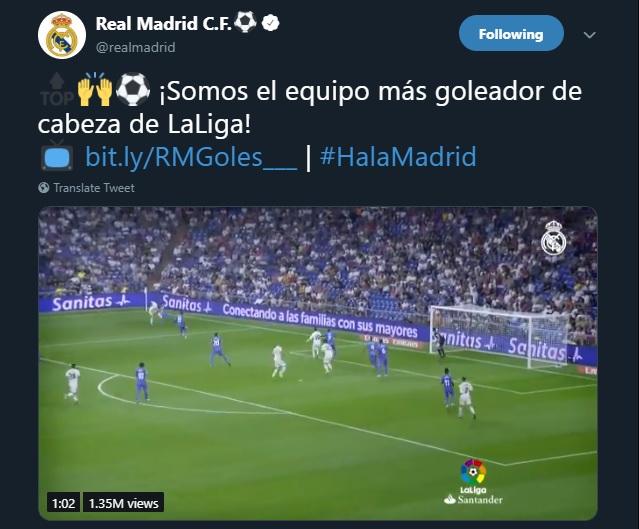 El tuit del Real Madrid que ha desencadenado una oleada de burlas.