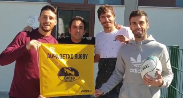 Aduriz, Iturraspe y Susaeta han animado al Getxo Rugby desde Lezama.