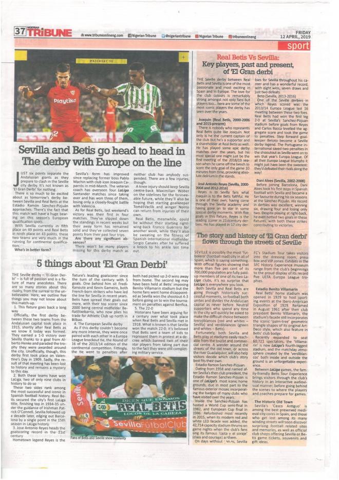 El Sporting Tribune, hablando del Sevilla-Betis.