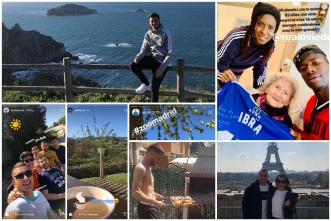 Los jugadores del Real Oviedo disfrutan del fin de semana libre (Fotos: Instagram).
