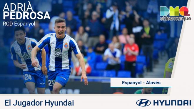Pedrosa, jugador Hyundai del Espanyol-Alavés.