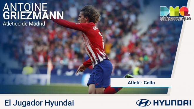 Antoine Griezmann, elegido jugador Hyundai del partido.