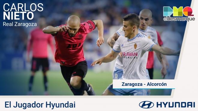 Carlos Nieto, Jugador Hyundai del Real Zaragoza-Alcorcón.