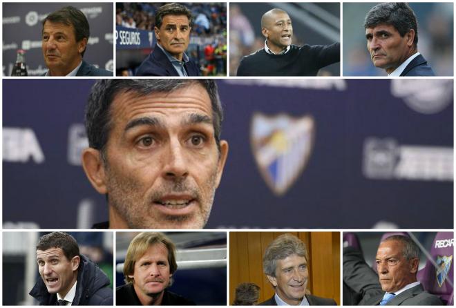 Los nueve entrenadores que han pasado por el banquillo del Málaga antes que Víctor.