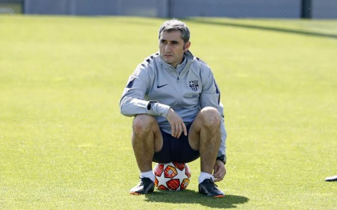Valverde, durante una sesión reciente (Foto: FCB).