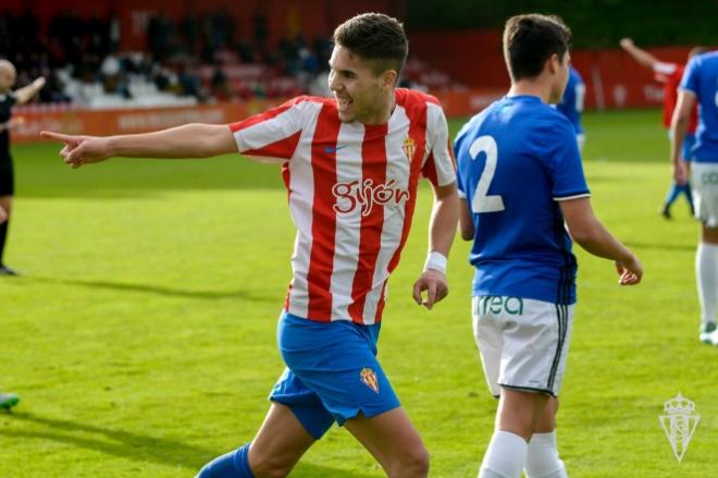 Sandoval, celebrando un gol en Mareo (Foto: RSG).