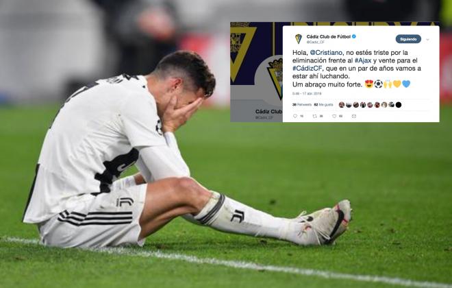 El mensaje que el Cádiz le manda a Cristiano Ronaldo tras la eliminación de la Champions.