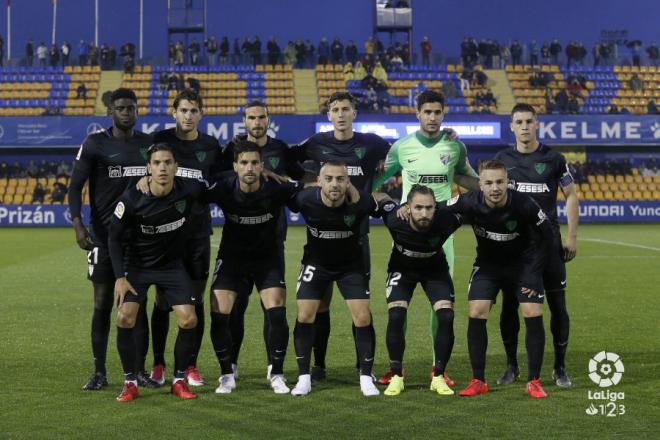 El último once del Málaga ante el Alcorcón.