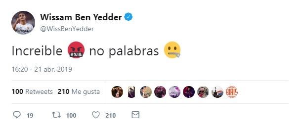El tuit de Ben Yedder tras el Sevilla-Getafe.