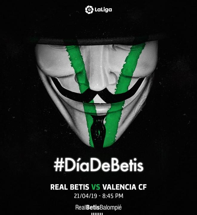 Imagen del cartel del Betis para el partido.