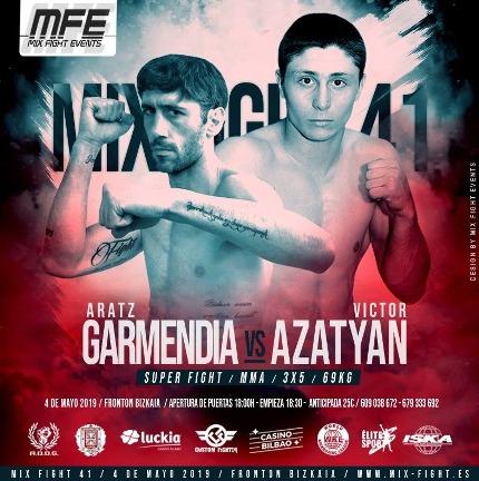 Apasionante cruce de MMA entre el basauritarra Aratz Garmendia y el bielorruso Viktor Azatyan.