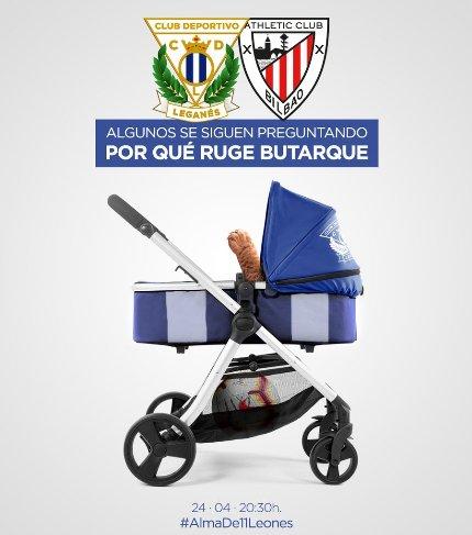 El Leganés ha vuelto a hacer gala de su creatividad para elaborar el cartel del choque ante el Athletic Club (Foto: CD Leganés).