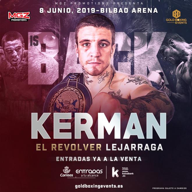 Kerman Lejarraga estará el 8 de junio en el Bilbao Arena.