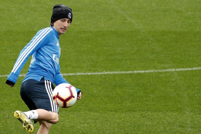 Modric, uno de los jugadores de Florentino, en un entrenamiento del Real Madrid.