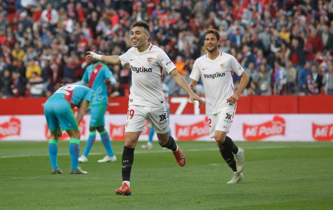 Munir celebra un gol ante el Rayo (Foto: Kiko Hurtado).