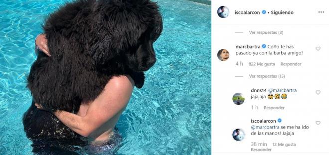 Marc Bartra 'trollea' a Isco en su cuenta de Instagram.