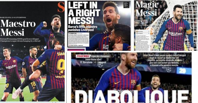 La prensa europea se hace eco de la extraordinaria noche de Messi ante el Liverpool.