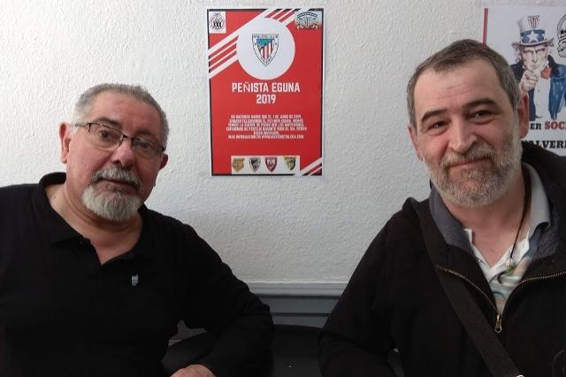 José Antonio Pereira y Aitor Pereira, presidentes de la Peña Valverde y de la Agrupación de Peñas (Foto: EDB).