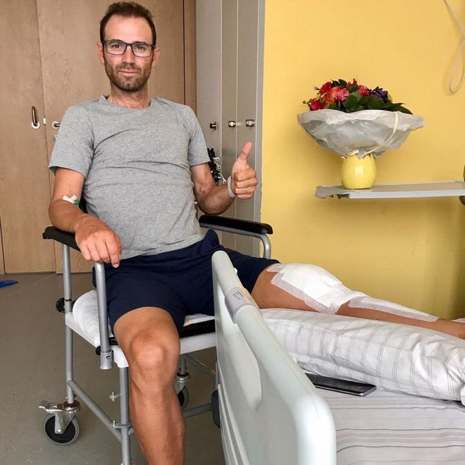 Alejandro Valverde en el hospital