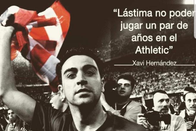 Imagen con la que ilustró el Athletic su reconocimiento a Xavi Hernández (Foto: Athletic Club).