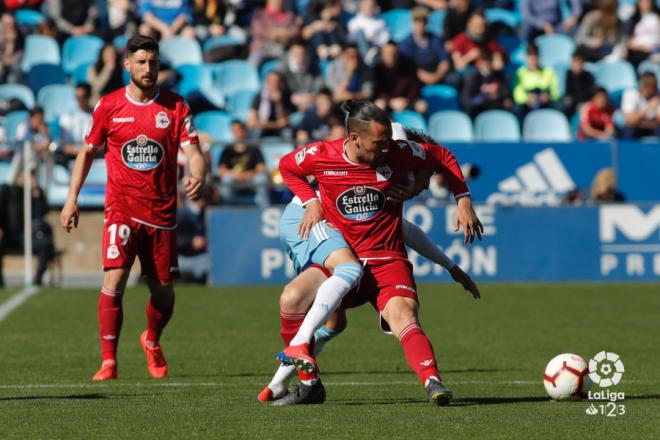 Quique González, durante un lance del partido ante el Zaragoza (Foto: LaLiga).
