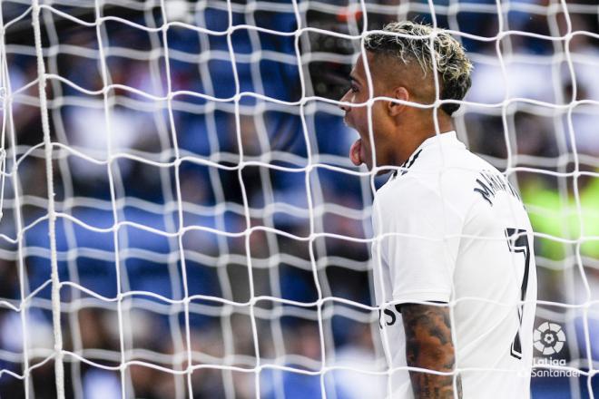 Mariano celebra su segundo gol ante el Villarreal
